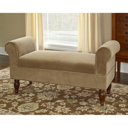 Linon Home Decor Coffee Fabric Nellie Bench