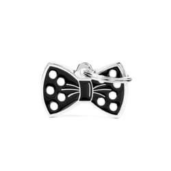 MyFamily Charms Black Bow Tie Metal Dog Pet Tags Medium