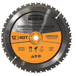 Century Drill & Tool 12 in. D X 1 in. Carbide Tipped Construction Saw Blade 40 teeth 1 pc