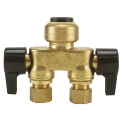 Apollo Tectite 1/2 in. PTC in to X 3/8 in. Compression Brass Dual Inline Valve