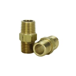 Milton Brass Hex Nipple 1/4 in. MPT X 1/4 in. MPT 2 pc