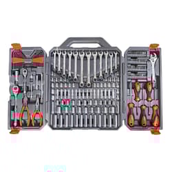 Crescent 1/4 and 3/8 in. drive Metric/SAE 6 Point Professional Mechanic's Tool Set 180 pc