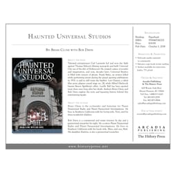 Arcadia Publishing Haunted Universal Studios History Book