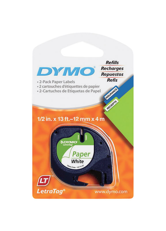 Photos - Accessory DYMO LetraTag 1/2 in. W X 156 in. L White Paper Label Maker Tape 10697 
