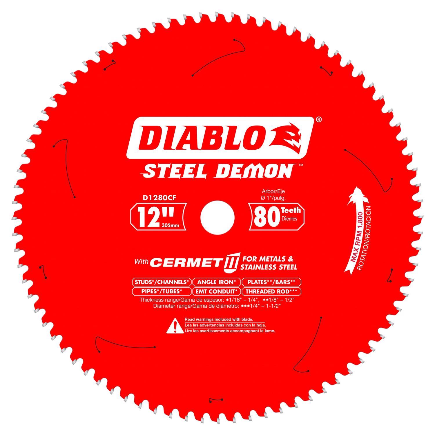 Diablo Steel Demon 12 in. D X 1 in. Cermet Cermet Metal Saw Blade 80 teeth 1 pk Uae Electronic uaeelectronic.com
