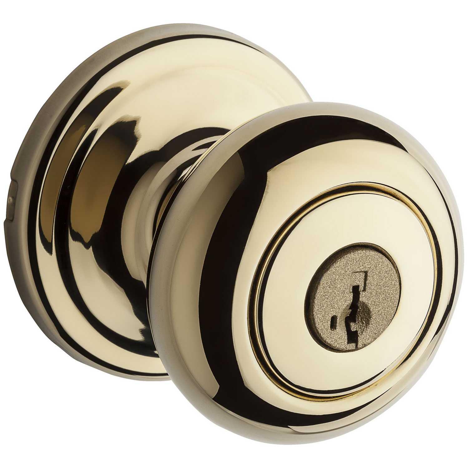 Kwikset Juno Polished Brass Steel ANSI/BHMA Grade 2 Entry Lockset 13/4