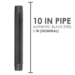STZ Industries 1 in. MIP each X 1 in. D MIP Black Steel 10 in. L Nipple