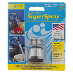 Whedon SuperSpray Dual Thread 15/16 in.- 27M x 55/64 in.-27F Chrome Swivel Sprayrator