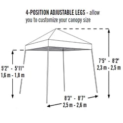 ShelterLogic HD Polyester Peak Pop-Up Canopy 8 ft. H X 8 ft. W X 8 ft. L