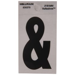 Hillman 2 in. Reflective Black Vinyl  Self-Adhesive Special Character Ampersand 1 pc