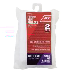 Ace  Fabric  4 in. W x 1/2 in.  Mini  Paint Roller Cover  2 pc. 