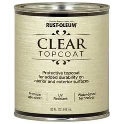 Rust-Oleum Metallic Accents Metallic Satin Clear Topcoat Water-Based Paint Exterior and Interior 1 q