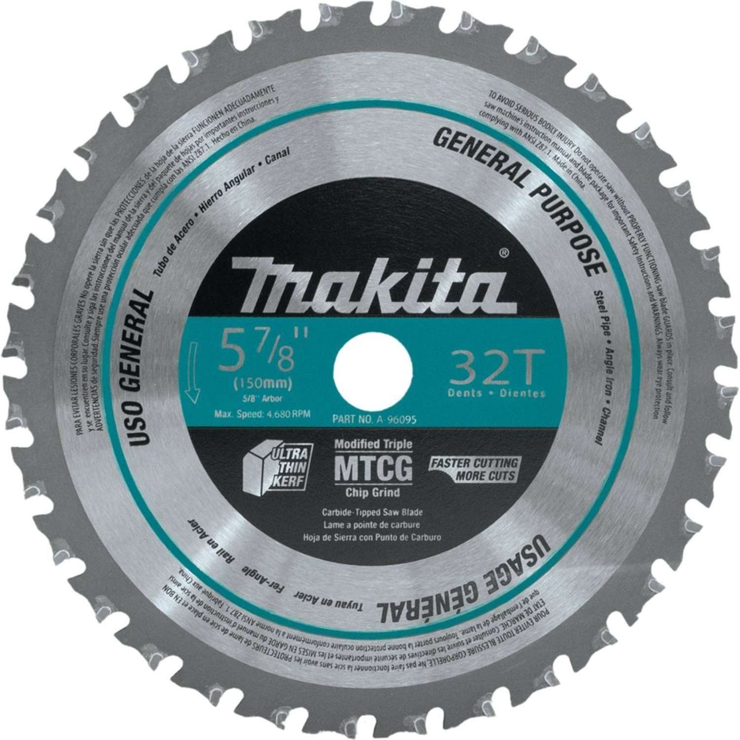 Makita 5-7/8 in. D X 5/8 in. Carbide Saw Blade 32 teeth 1 pk - Ace Hardware