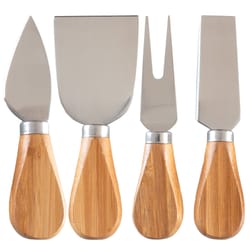 Totally Bamboo Natural/Gray Bamboo/Stainless Steel Cheese Knife Tool Set