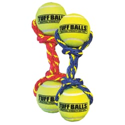 Petsport Tug Max Assorted Polyster/Rubber Rope with Tennis Ball Dog Toy Medium/Large 1 pk