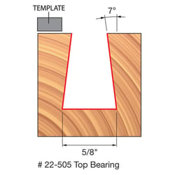 Freud 5/8 in. D X 5/8 in. X 2-5/8 in. L Carbide Dovetail Router Bit