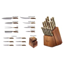 Smith's Cabin and Lodge Stainless Steel Wood Block Block Knife Set 15 pc