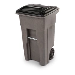 Toter 32 gal Graystone Polyethylene Wheeled Garbage Can Lid Included
