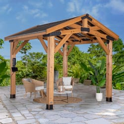 Backyard Discovery Steel Gazebo 9.75 ft. H X 10 ft. W X 10.25 ft. L