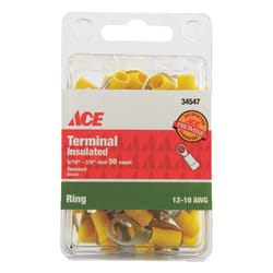 Ace Insulated Wire Ring Terminal Yellow 50 pk