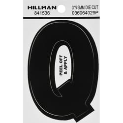 Hillman 3 in. Black Vinyl Self-Adhesive Letter Q 1 pc