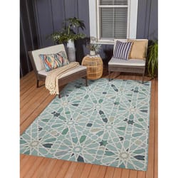 Linon Home Decor Gourley 5 ft. W X 7 ft. L Green/Ivory Mosaic Polyester Accent Rug