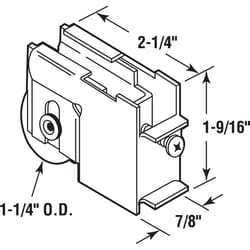 Prime-Line 1-1/4 in. D X 2-1/4 in. L Steel Roller Assembly 1 pk