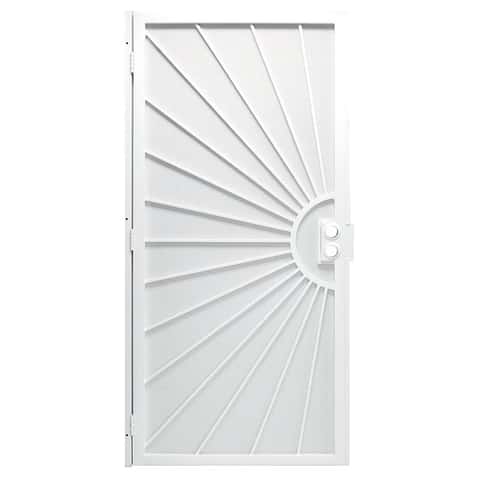Precision 81-3/4 in. H X 36 in. W Regal Black Steel Security Door