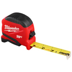 Milwaukee 25 ft. L X 1.65 in. W Compact Tape Measure 1 pk