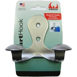 FENIX SmartHook 3.5 in. L Satin Nickel Steel Contemporary Double Hook 15 lb. cap. 1 pk