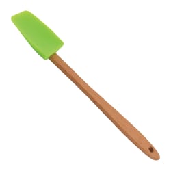 R&M International Green Silicone/Wood Mini Spatula