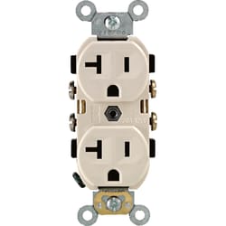 Leviton  20 amps 125 volt Duplex  Light Almond  Outlet  5-20R  1 pk 