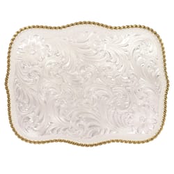 Montana Silversmiths Large Scalloped Silver Belt Buckle