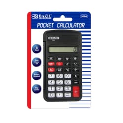 Bazic Products Black 8 digit Pocket Calculator