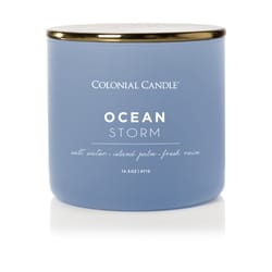 Colonial Candle Pop of Color Blue/Copper Ocean Storm Scent Candle Jar 14.5 oz