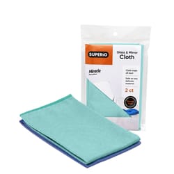 Superio Brand Microfiber Glass and Mirror Cloth 16 in. W X 14 in. L 2 pk