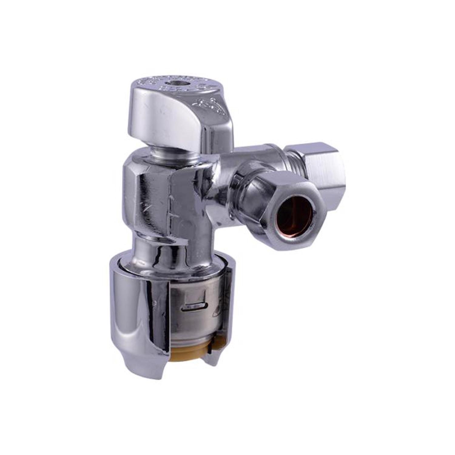 EFIELD 10-Pack 1/2" FIP X 3/8" OD Compression Straight Stop Valves - 1/4 Turn, For Water