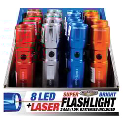 Blazing LEDz 8 LED 48 lm Assorted LED Flashlight w/Laser Pointer AAA Battery