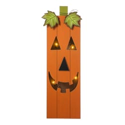 Glitzhome 30 in. LED Prelit Scary Pumpkin Face Halloween Decor