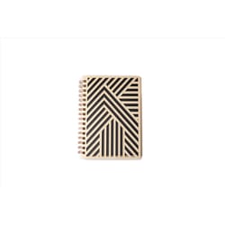Denik 6.13 in. W X 8.75 in. L Black/Brown Wood Spiral Notebook