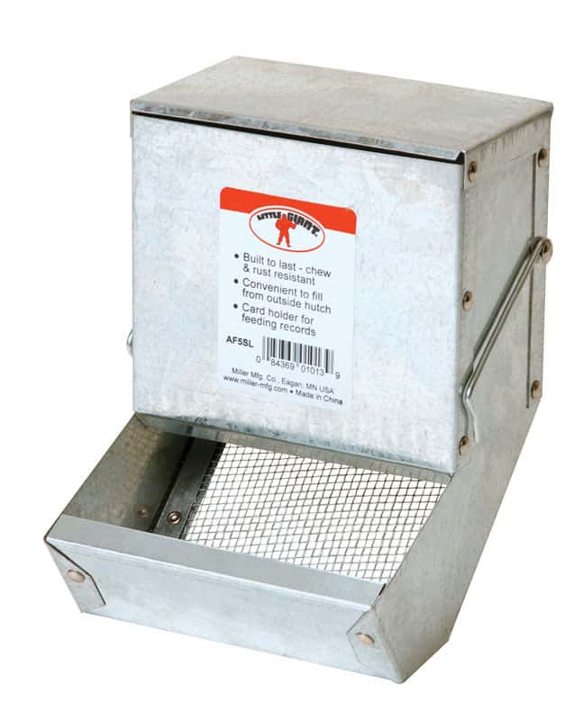 Pet Lodge Galvanized Steel Rabbit Feeder Silver 7 in. H x 5 in. W x 5