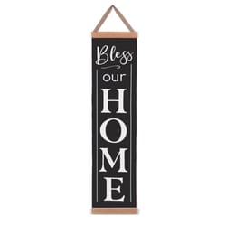 P. Graham Dunn Black/White Wood 43.75 in. H Bless Our Home Banner Decoration