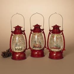 Gerson Multicolored Holiday Spinning Water Globe Lantern 10 in.