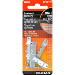 HILLMAN Silver Small Self-Leveling Hanger 1 lb 6 pk