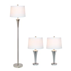 Elegant Designs 62 in. Brushed Nickel Floor Lamp