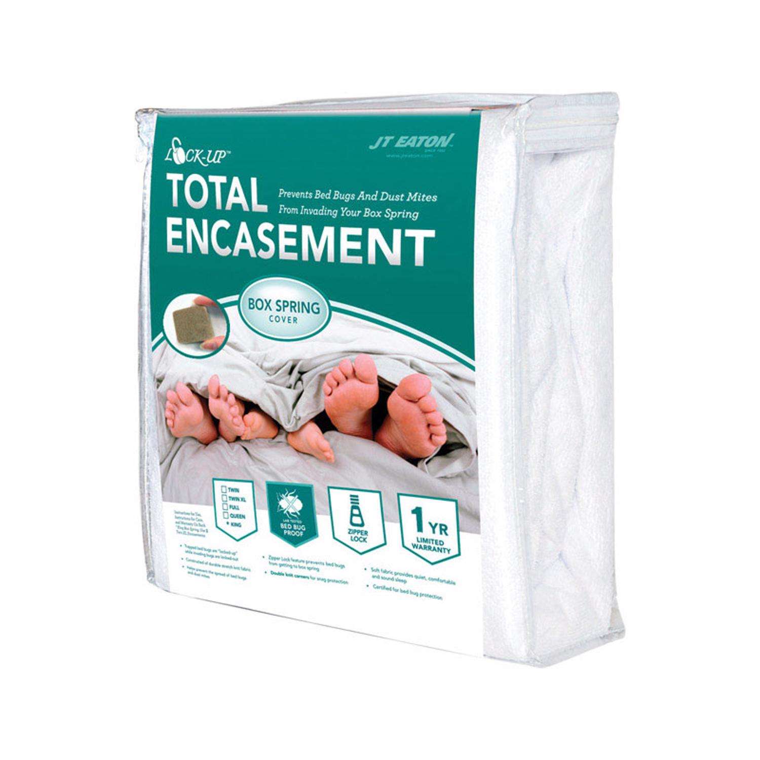 JT Eaton LockUp Full White StretchKnit Polyester Box Spring