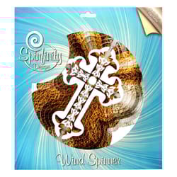 Spinfinity Designs Multi-color Stainless Steel 12 in. Cross Large Outdoor Spinner