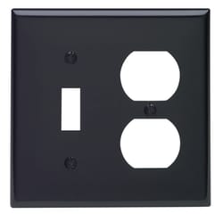 Leviton Black 2 gang Nylon Duplex/Toggle Wall Plate 1 pk