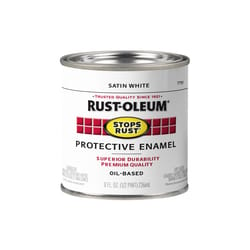 Rust-Oleum Stops Rust Indoor and Outdoor Satin White Oil-Based Protective Paint 0.5 pt