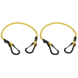 Keeper Yellow Carabiner Style Bungee Cord 24 in. L X 0.315 in. 2 pk